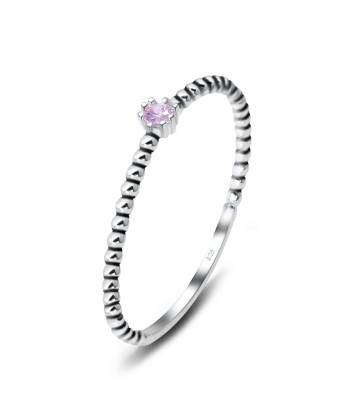 Dot Strip with CZ Silver Ring NSR-2917 (L.RO)